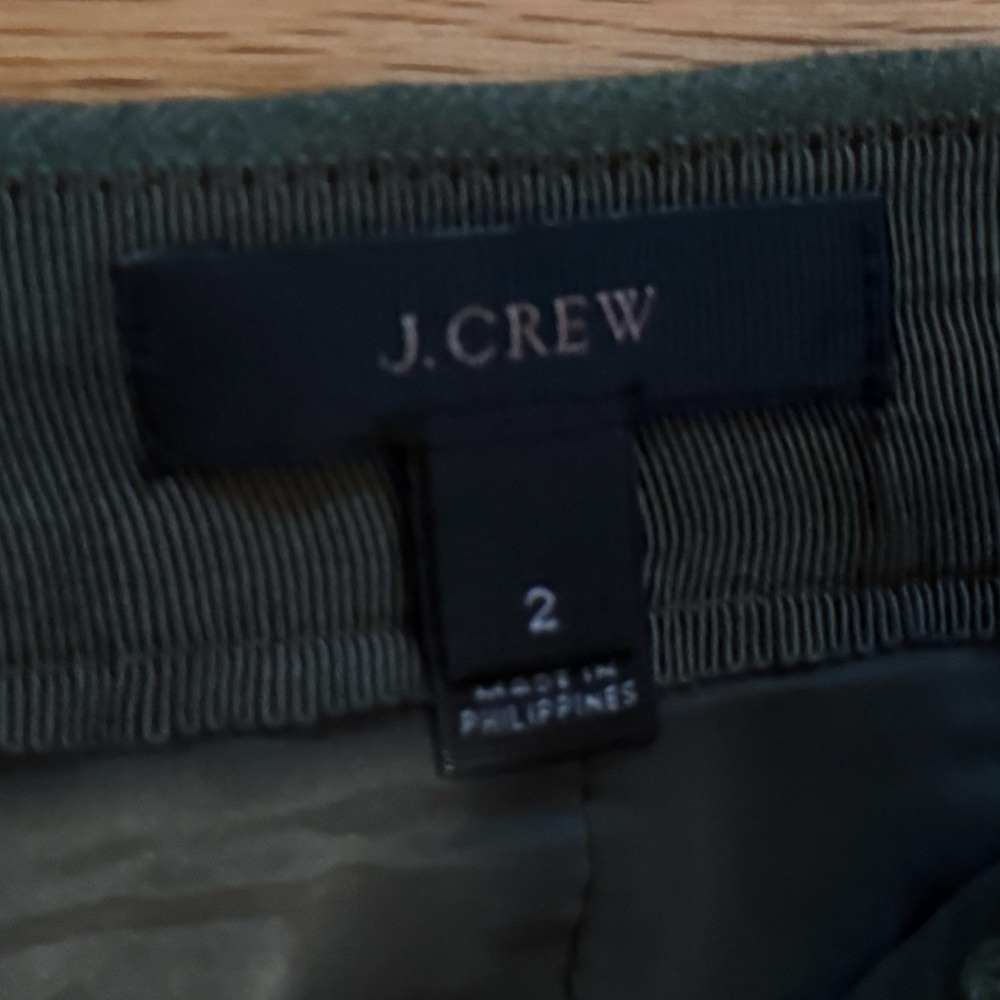 J. Crew Olive Wool Green Skirt - Picture 2 of 3